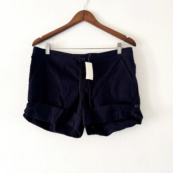 J. Crew New Navy Chino Shorts City Fit Classic Cuffed Summer Size 6 - Picture 1 of 9